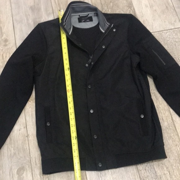 Ted Baker Black Tall Fit light weight Full Zip and Snap Bomber jacket size 4 - Picture 10 of 12